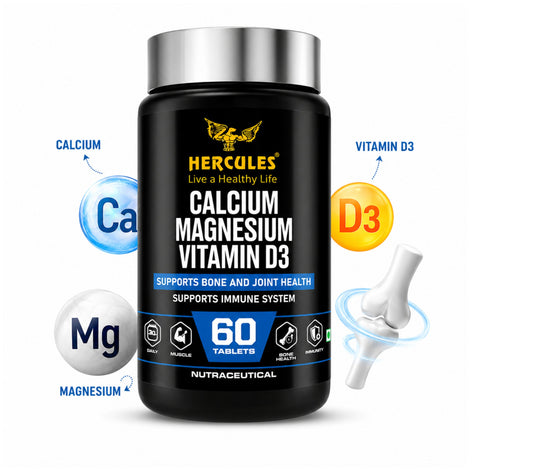 Hercules Calcium Magnesium Vitamin D3 Supports Bone And Joint Health Supports Immune System 60 Tablets