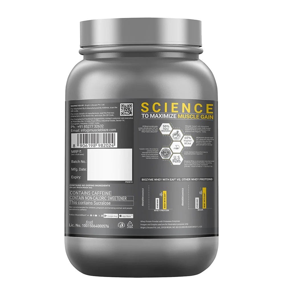 Muscle Blaze Biozyme Performance Whey Blue Tokai Coffee