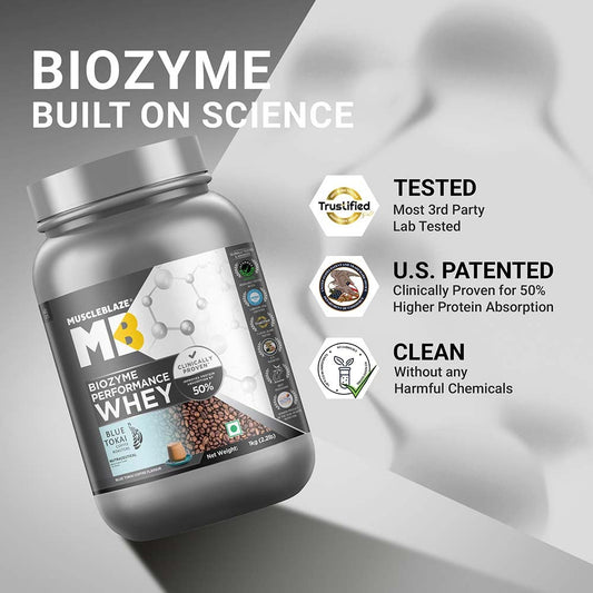 Muscle Blaze Biozyme Performance Whey Blue Tokai Coffee