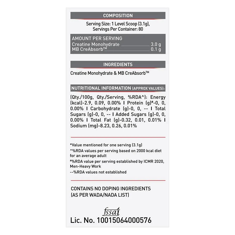Muscle Blaze Creatine Monohydrate Creamp 250 G