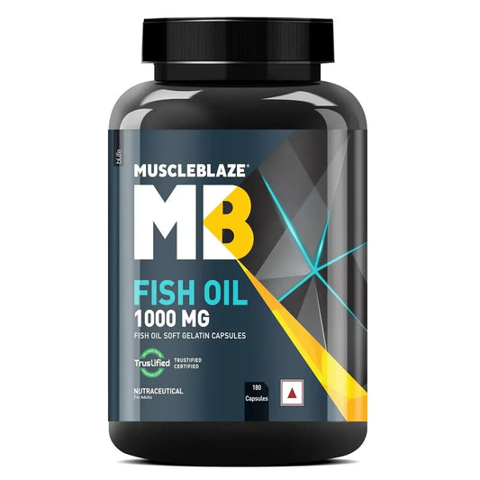 Muscle Blaze Omega 3 Fish Oil 180 capsules | EPA & DHA Wellness Support