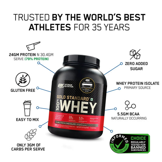 Optimum Nutrition Gold Standard 100% Whey Protein Powder - Vanilla Ice Cream