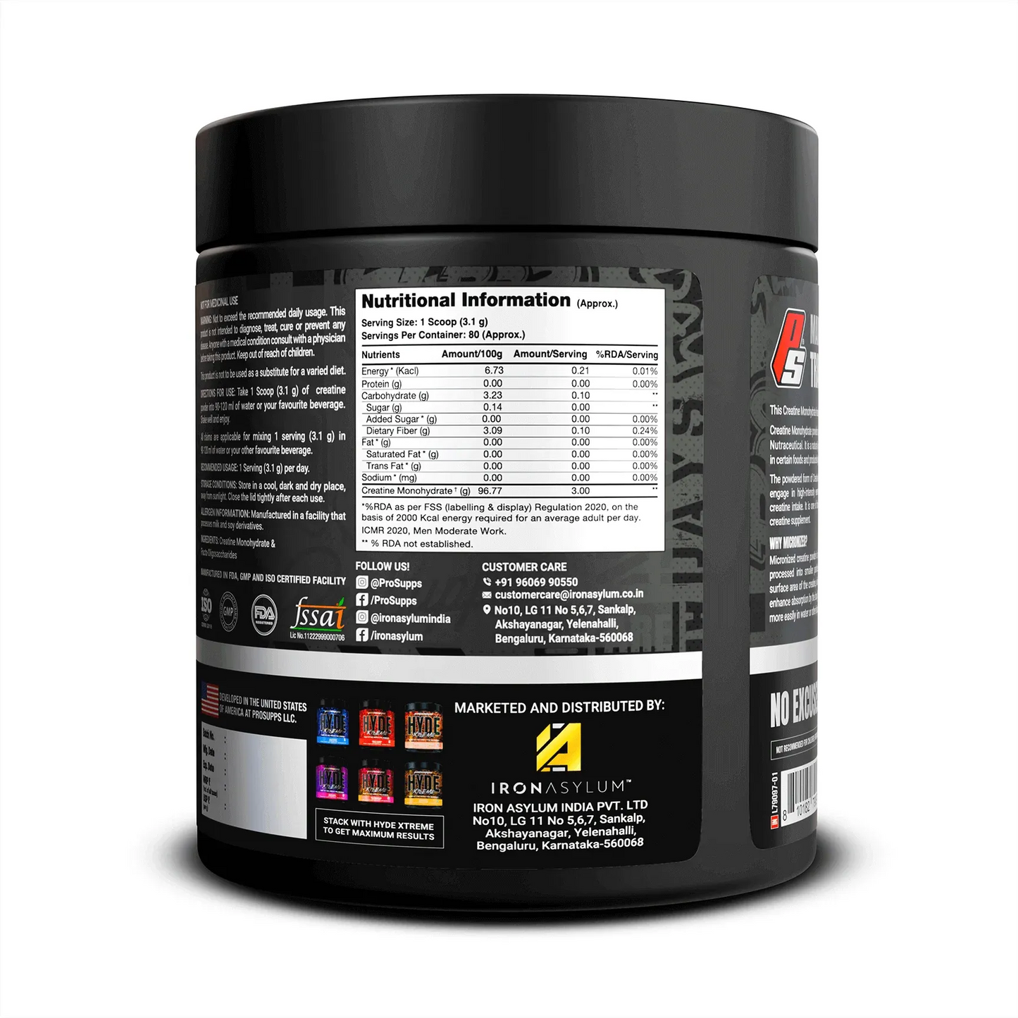 ProSupps Creatine Monohydrate – Pure Creatine Supplement for Muscle & Strength