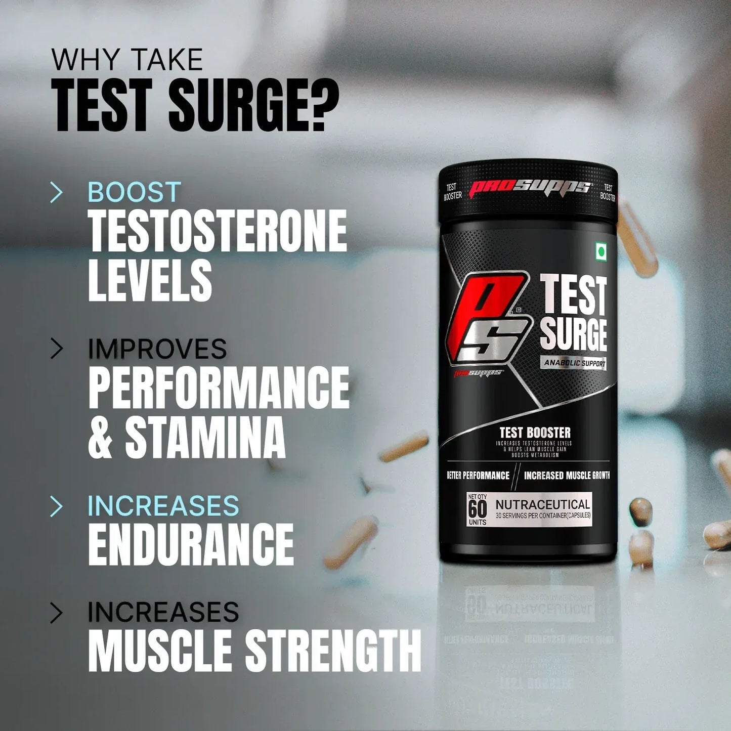 ProSupps Test Surge Caps – Testosterone Support & Fitness Supplement