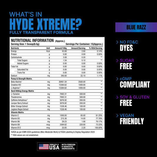 ProSupps Hyde Xtreme Pre Workout – High-Stimulant Pre-Workout Supplement