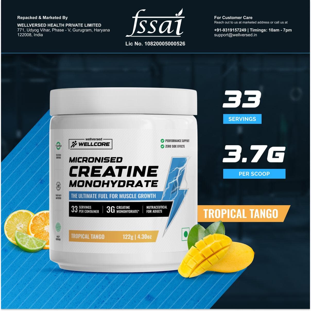 Wellcore Micronised Creatine Monohydrate - Tropical Tango